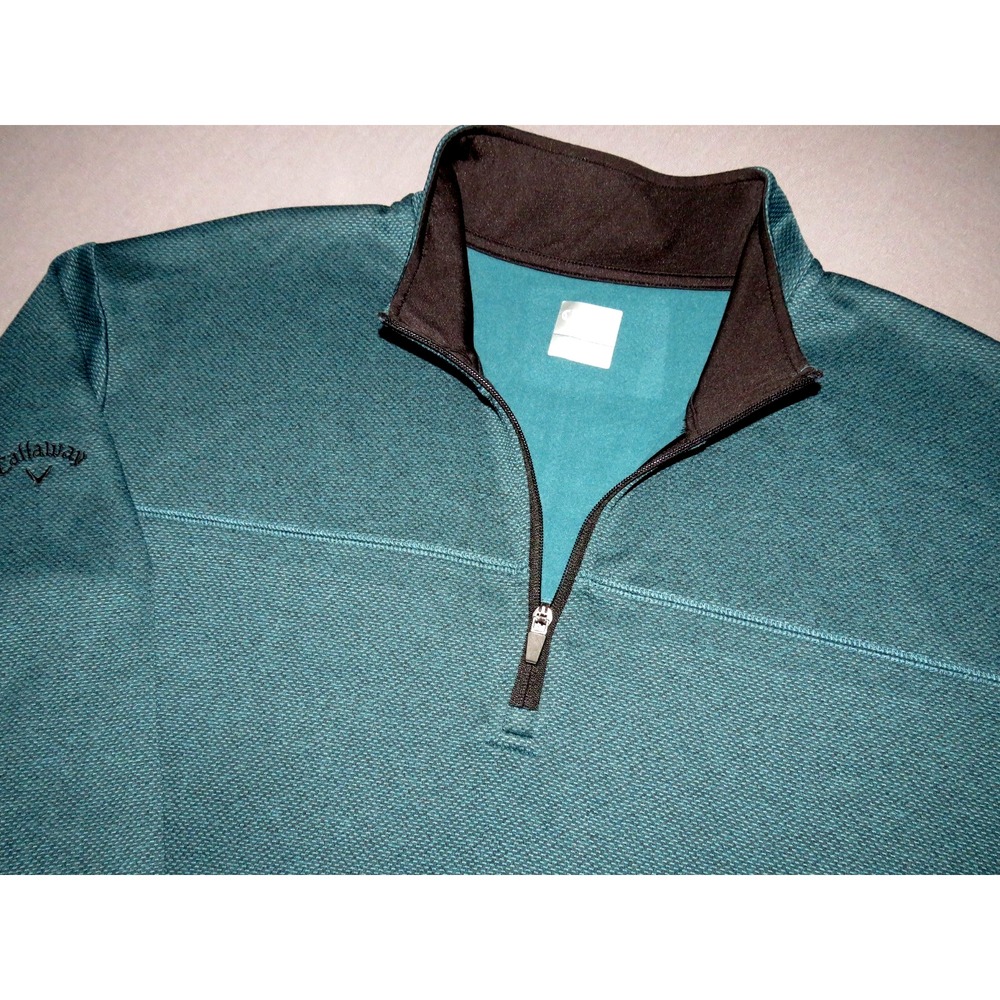 CALLAWAY 100% Polyester Green‎ Pull Over 1/4 Zip Athletic Golf Jacket Men's XXL